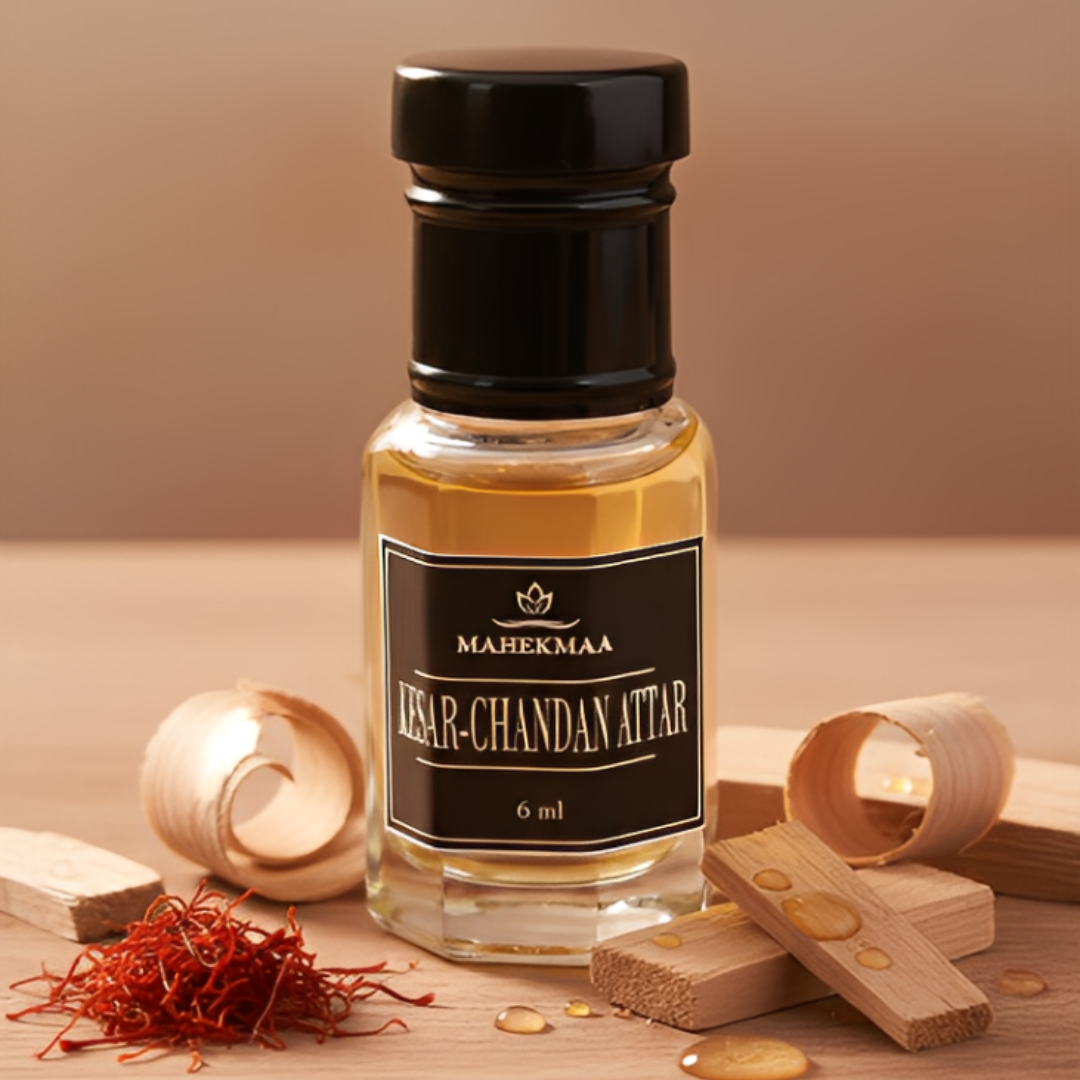 Kesar Chandan Attar – Luxury Saffron Sandalwood Oil