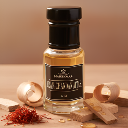 Kesar Chandan Attar – Luxury Saffron Sandalwood Oil