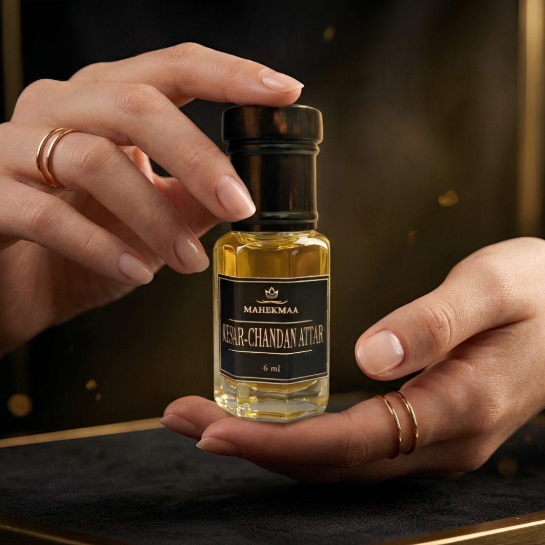 Kesar Chandan Attar – Luxury Saffron Sandalwood Oil